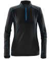TFW-1W Stormtech Ladies Pulse Fleece Pullover Zip Neck Top Black / Electric Blue colour image